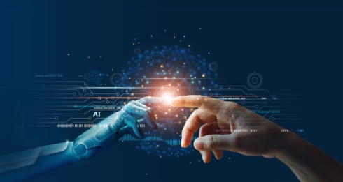 Robotic Hand reaching out to Human Hand